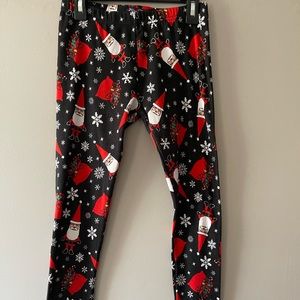 Santa Fleece Leggings for Girls, Size L- 14/16